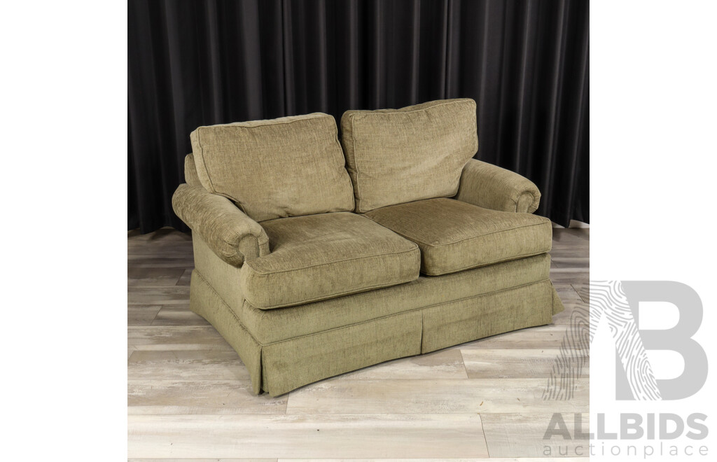 Pair of Grey Fabric Two and Three Seater Lounges