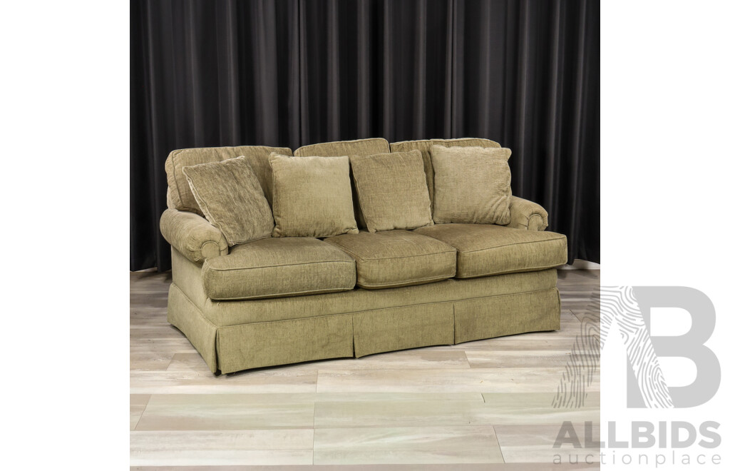 Pair of Grey Fabric Two and Three Seater Lounges