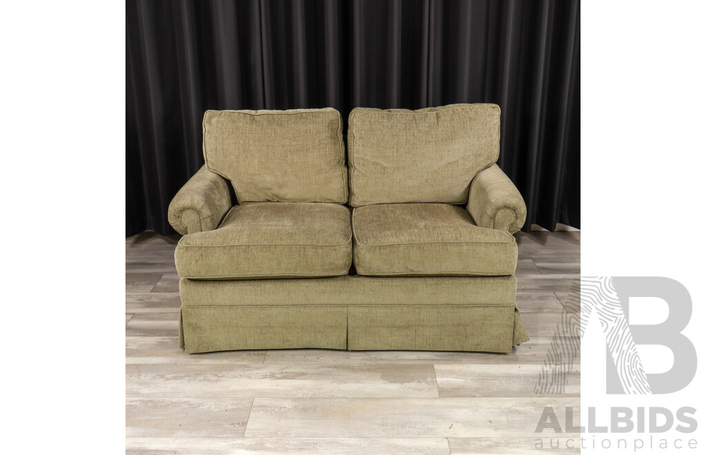 Pair of Grey Fabric Two and Three Seater Lounges