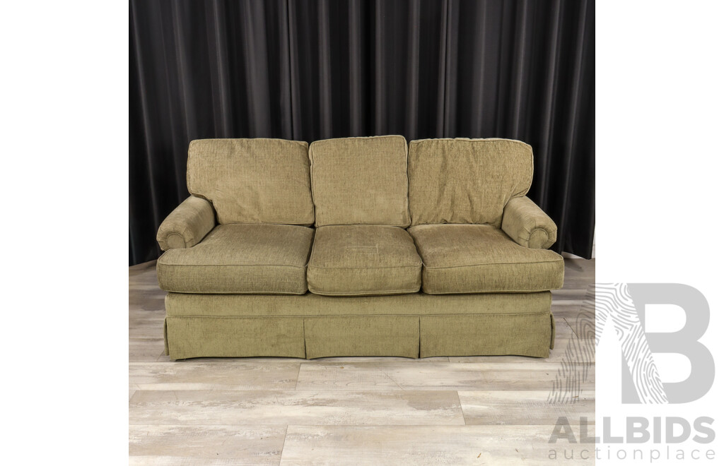 Pair of Grey Fabric Two and Three Seater Lounges