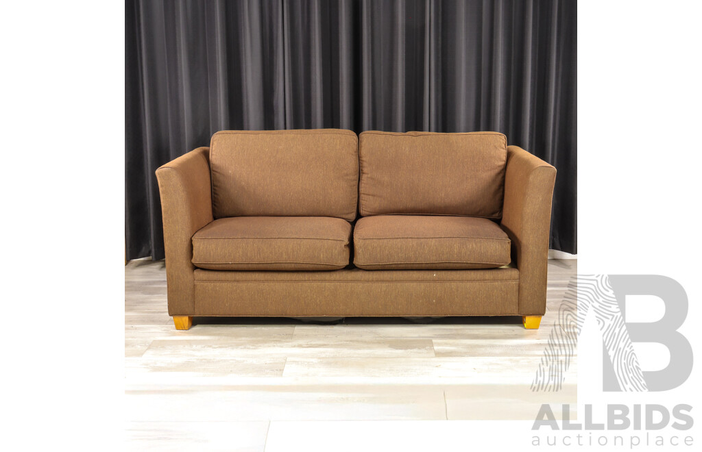 Brown Fabric Square Line Lounge
