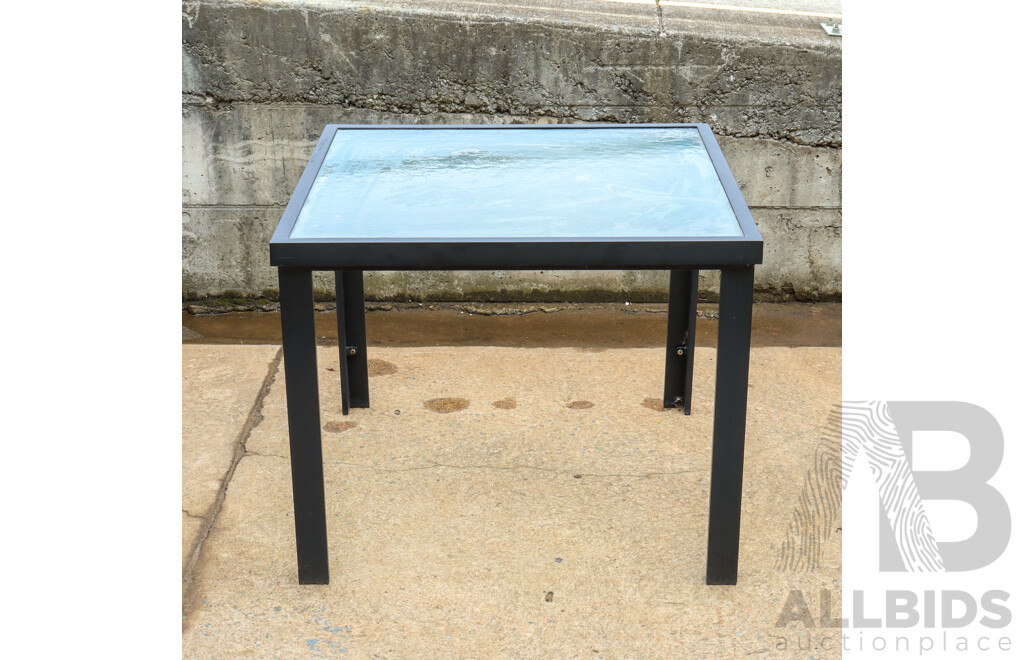 Metal Four Piece Outdoor Suite Including Three Chairs and a Table