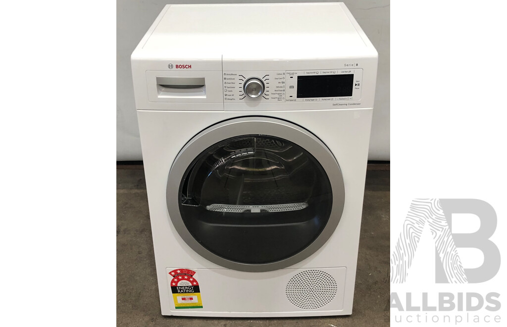 Bosch Series 8 9kg Heat Pump Self Cleaning Condenser Front Loader Tumble Dryer