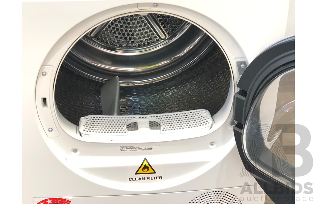 Bosch Series 8 9kg Heat Pump Self Cleaning Condenser Front Loader Tumble Dryer