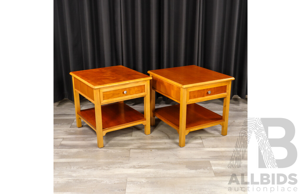 Pair of Drexel Heritage Single Drawer Side Tables