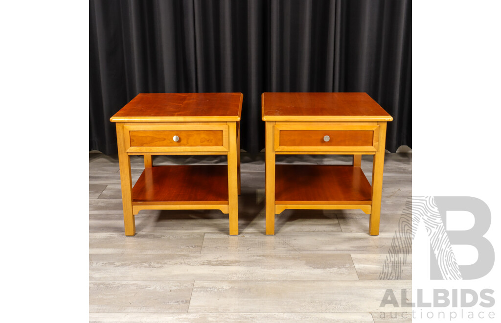 Pair of Drexel Heritage Single Drawer Side Tables