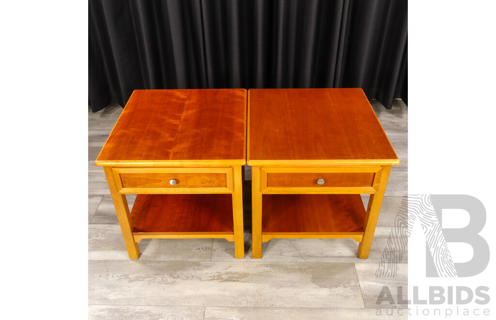 Pair of Drexel Heritage Single Drawer Side Tables
