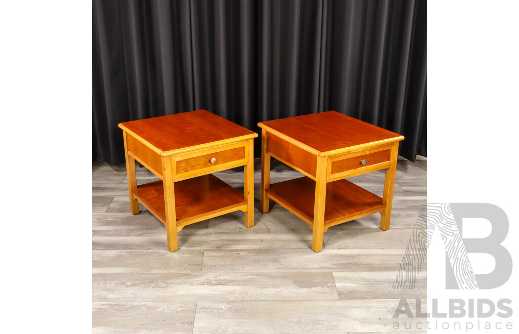 Pair of Drexel Heritage Single Drawer Side Tables