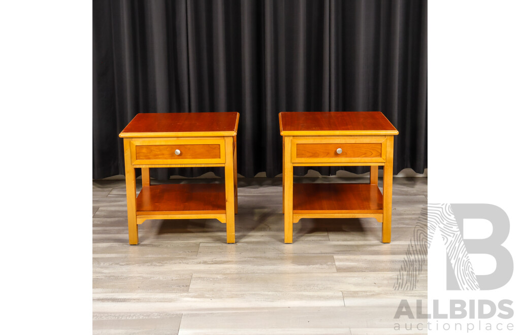 Pair of Drexel Heritage Single Drawer Side Tables
