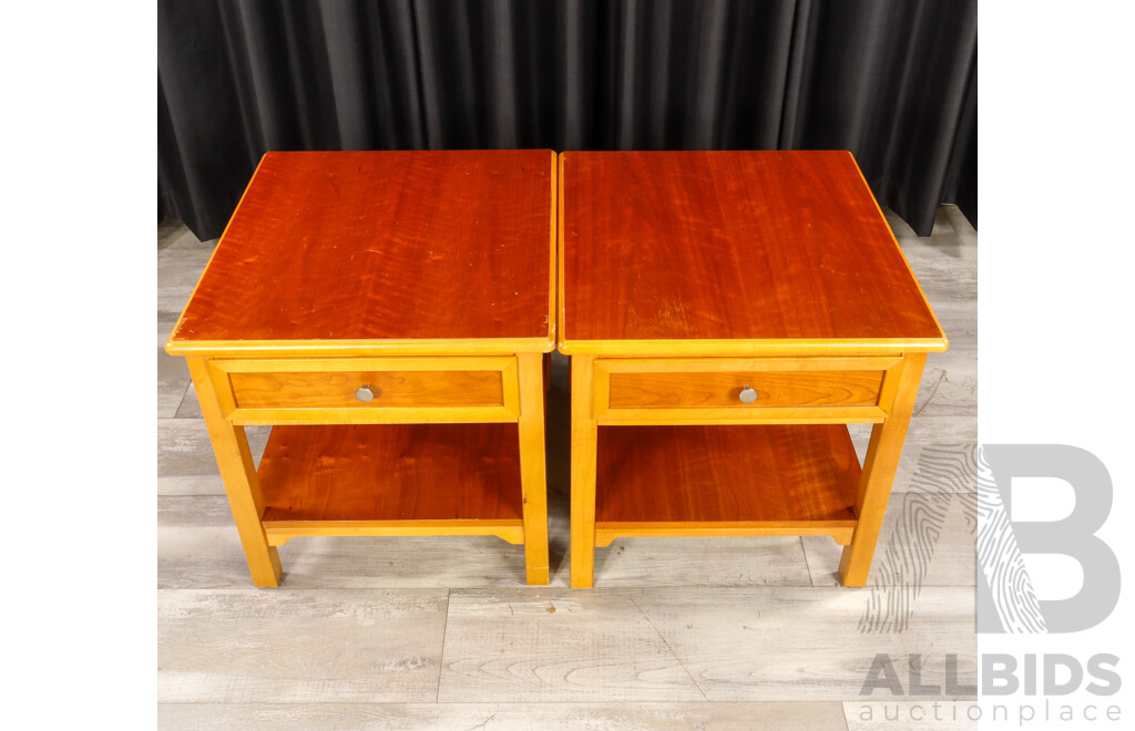 Pair of Drexel Heritage Single Drawer Side Tables