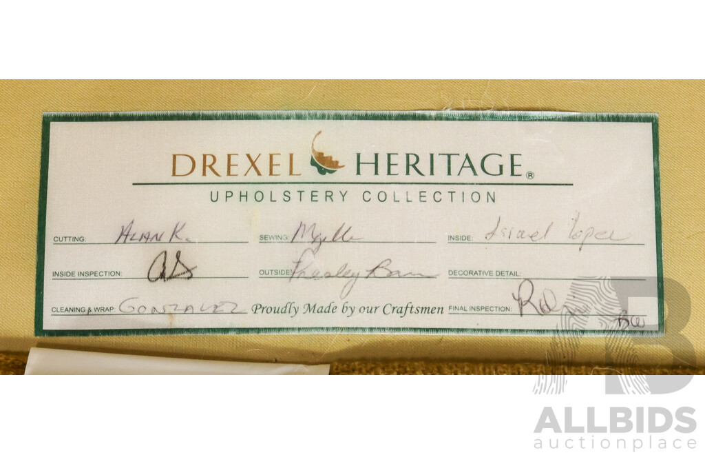 Pair of Drexel Heritage Fabric Two and Three Seater Lounges