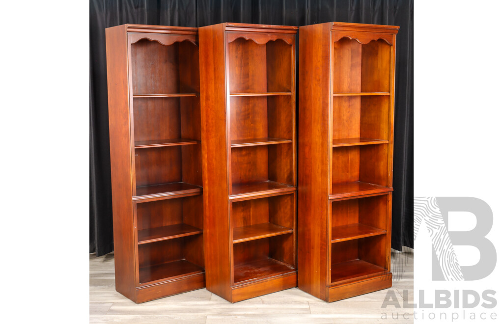 Set of Three Drexel Open Timber Bookcases