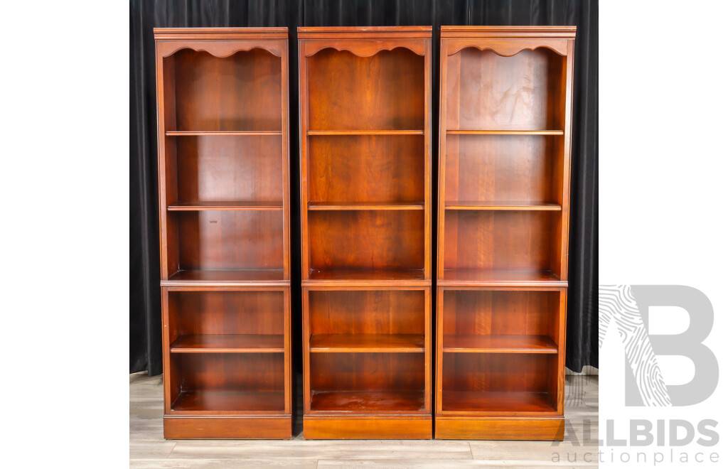 Set of Three Drexel Open Timber Bookcases