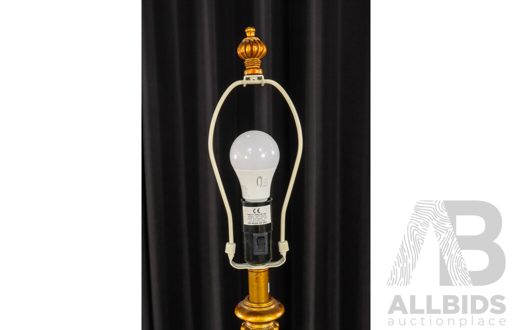 Gilt Floor Lamp with Basket Form Detail