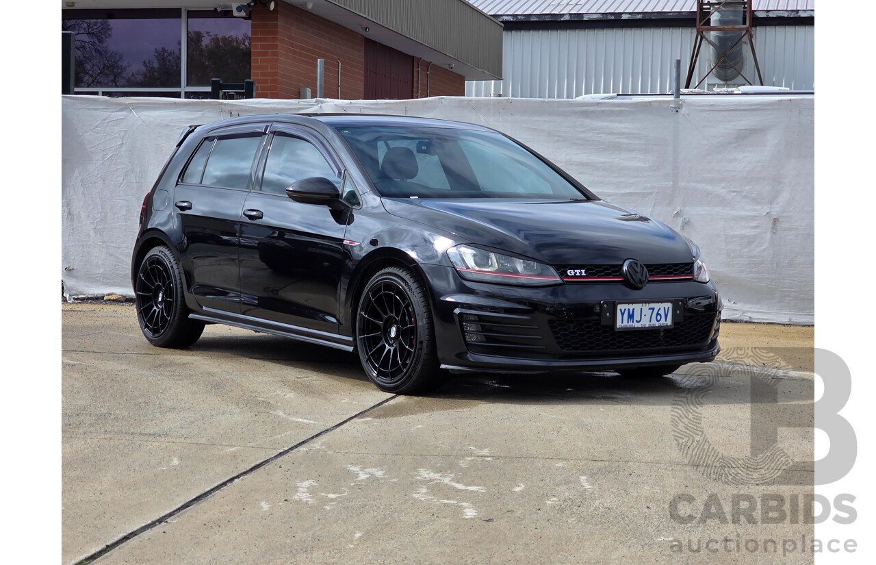 8/2016 Volkswagen Golf GTi AU MY16 5D Hatchback Deep Black Pearlescent Turbo 2.0L