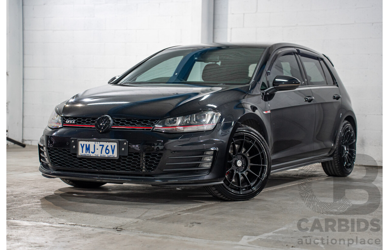 8/2016 Volkswagen Golf GTi AU MY16 5d Hatchback Deep Black Pearl Turbo 2.0L