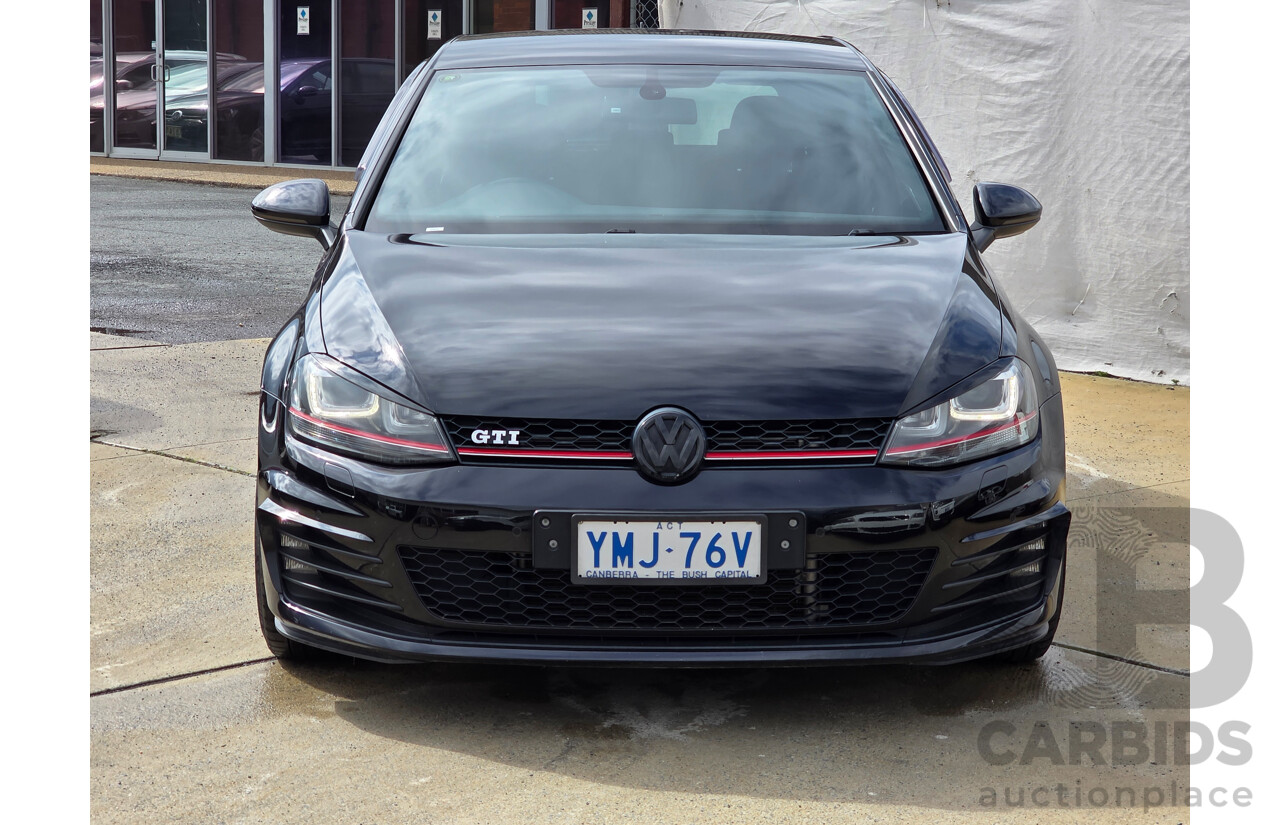 8/2016 Volkswagen Golf GTi AU MY16 5D Hatchback Deep Black Pearlescent Turbo 2.0L