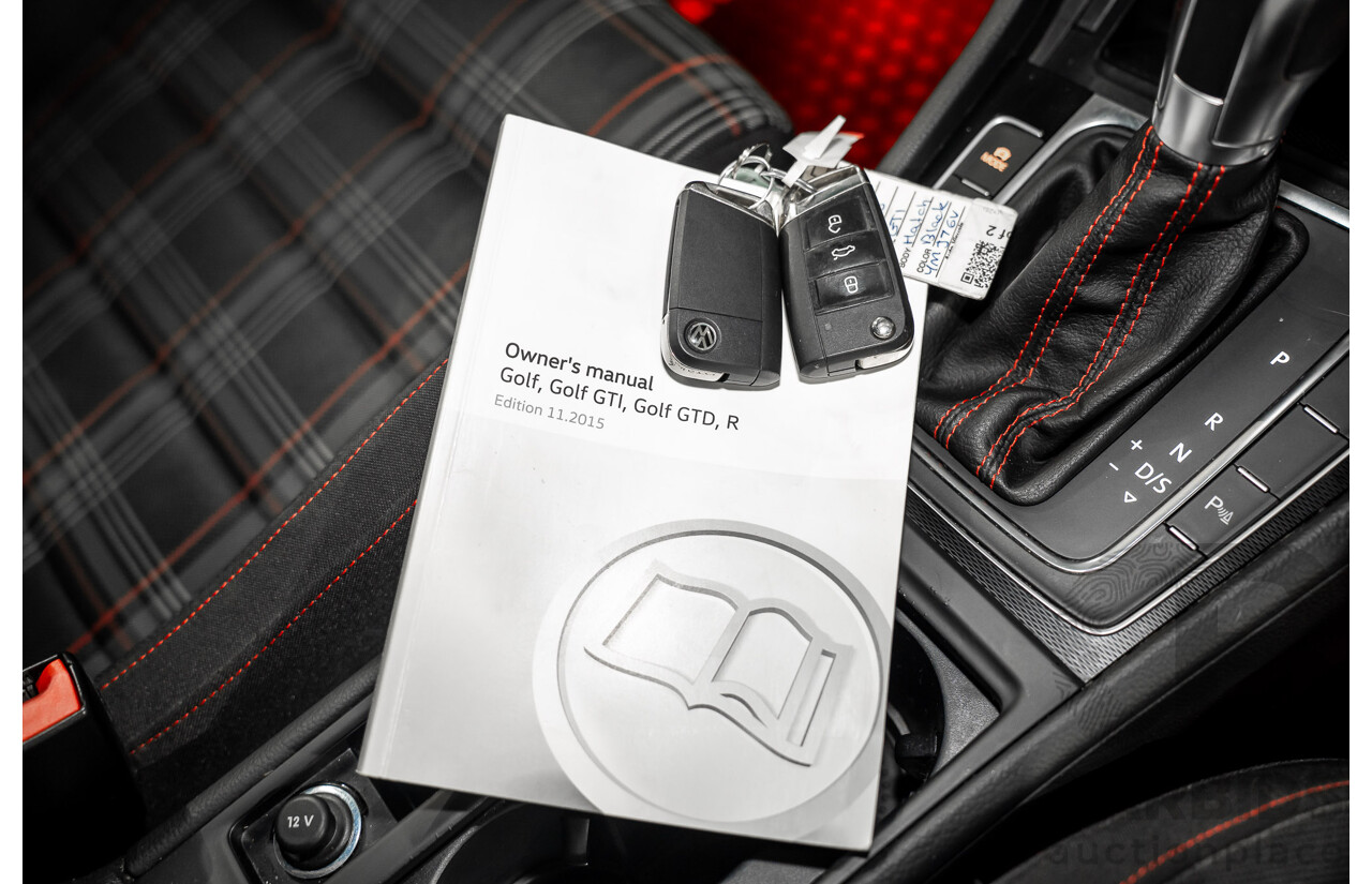 8/2016 Volkswagen Golf GTi AU MY16 5d Hatchback Deep Black Pearl Turbo 2.0L