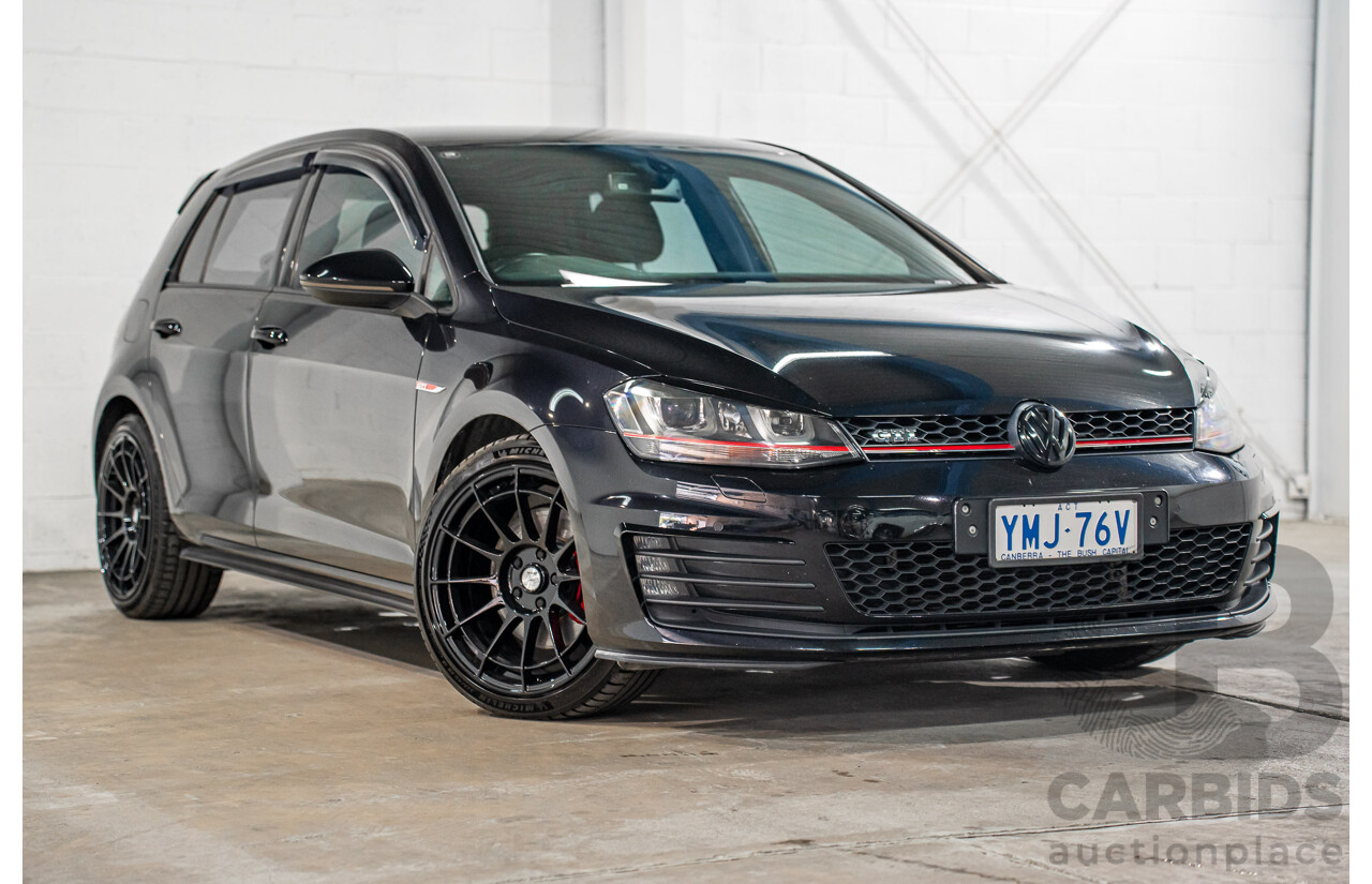 8/2016 Volkswagen Golf GTi AU MY16 5d Hatchback Deep Black Pearl Turbo 2.0L