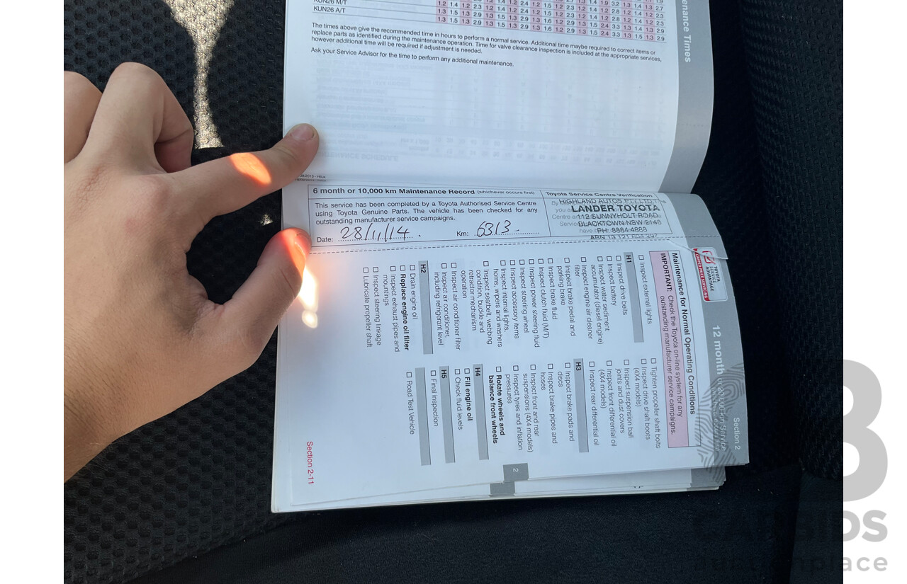 7/2014 Toyota Hilux SR5 (4x4) KUN26R MY14 Dual Cab P/Up Cool White Turbo Diesel 3.0L