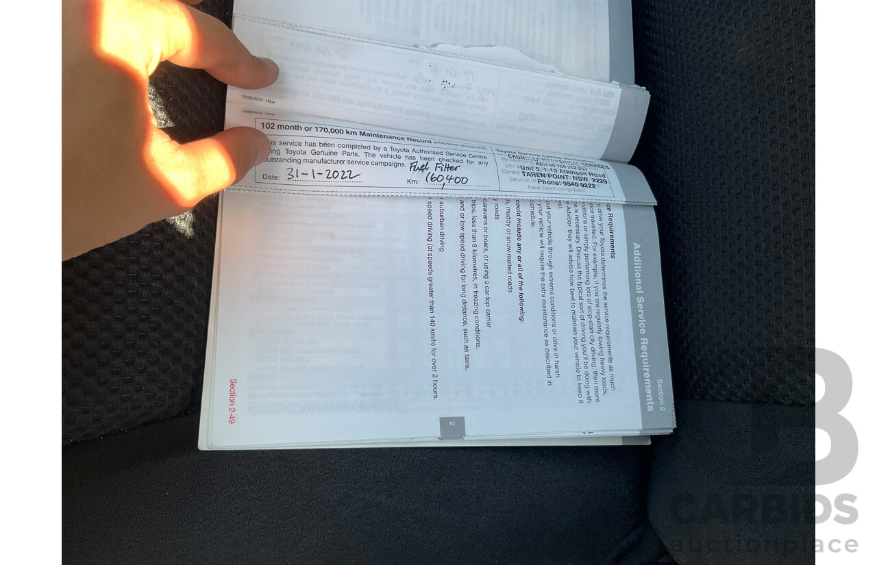 7/2014 Toyota Hilux SR5 (4x4) KUN26R MY14 Dual Cab P/Up Cool White Turbo Diesel 3.0L