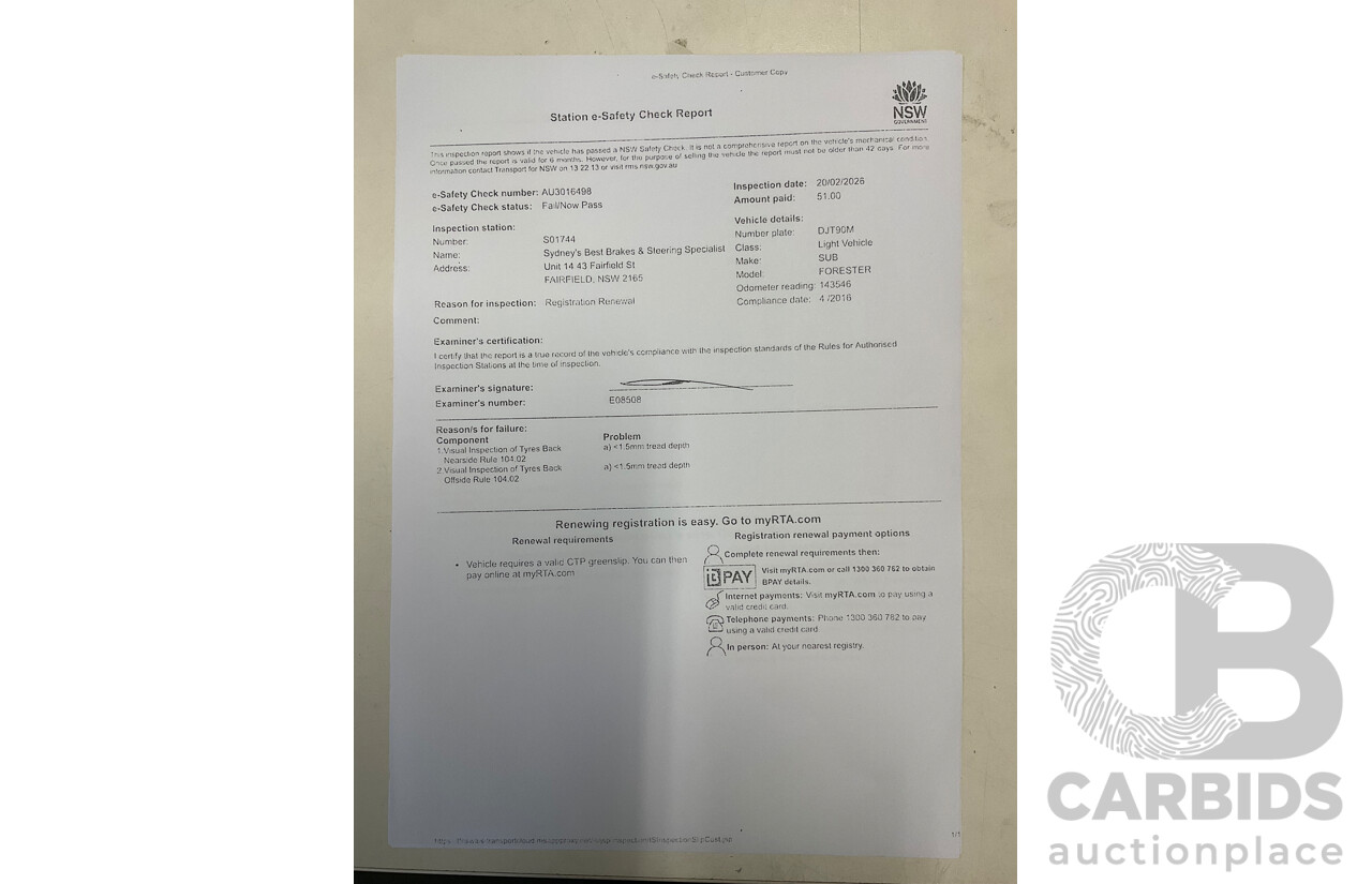 04/2016 Subaru Forester STi tS Special Edition (AWD) MY16 4d Wagon Crystal Black Silica Turbo 2.0L