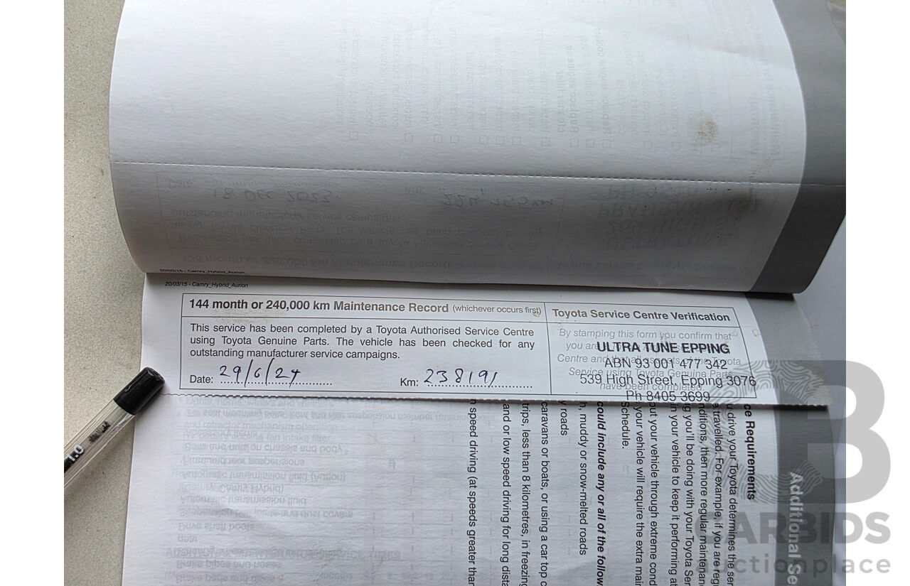 11/2015 Toyota Camry Altise ASV50R 4D Sedan Grey 2.5L