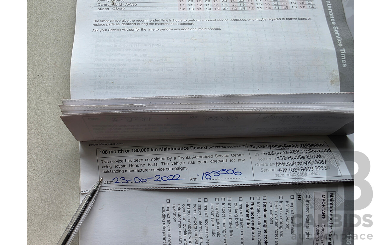 11/2015 Toyota Camry Altise ASV50R 4D Sedan Grey 2.5L