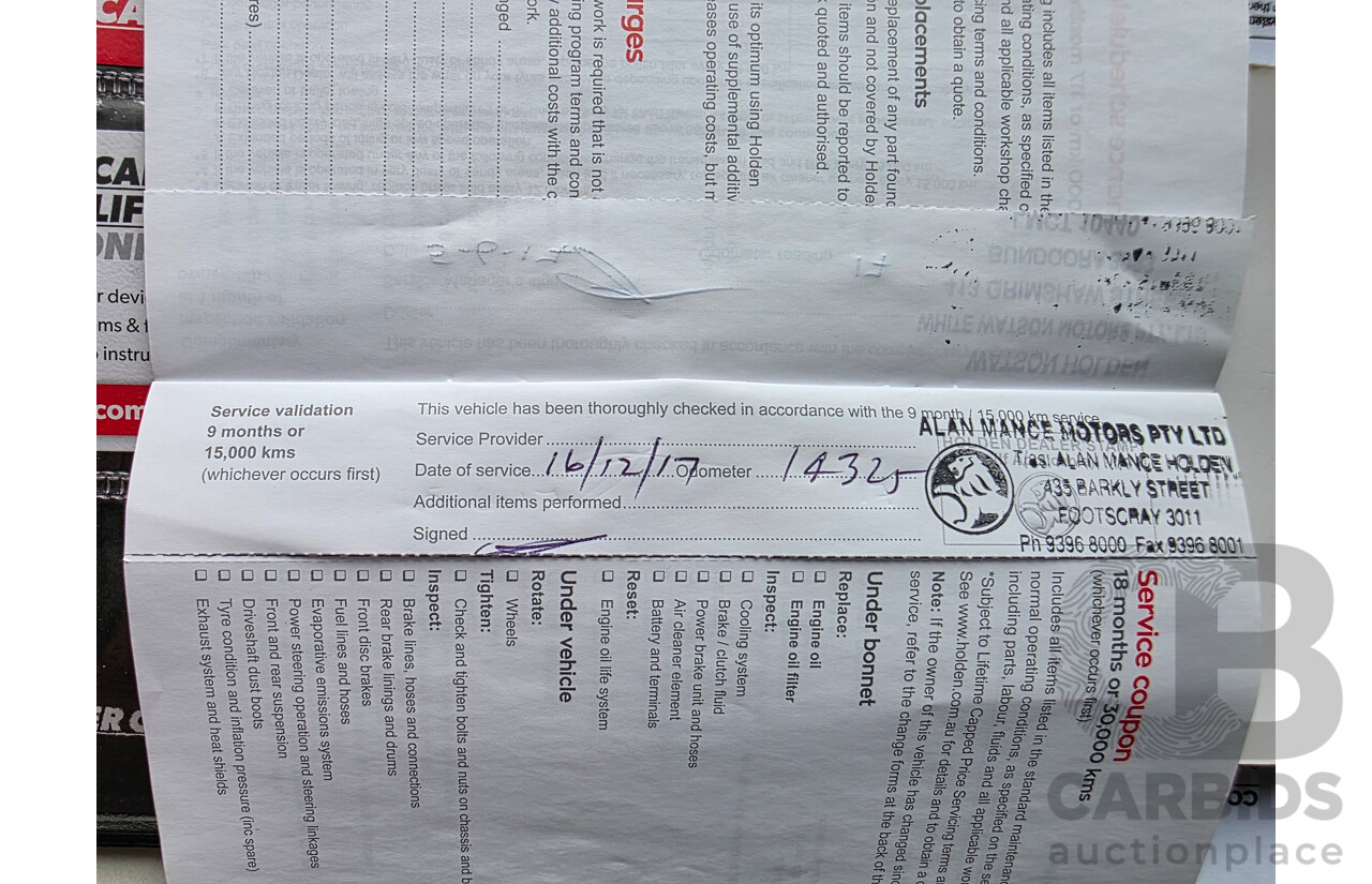 03/2017 Holden Trax LT Turbo TJ MY17 4D Wagon Black  1.4L