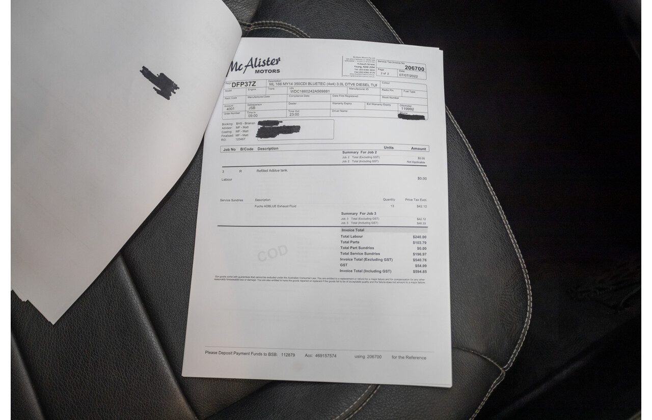 9/2015 Mercedes-Benz ML 350 CDI Bluetec (AWD) 166 MY15 4D Wagon Iridium Silver Metallic Turbo Diesel 3.0L