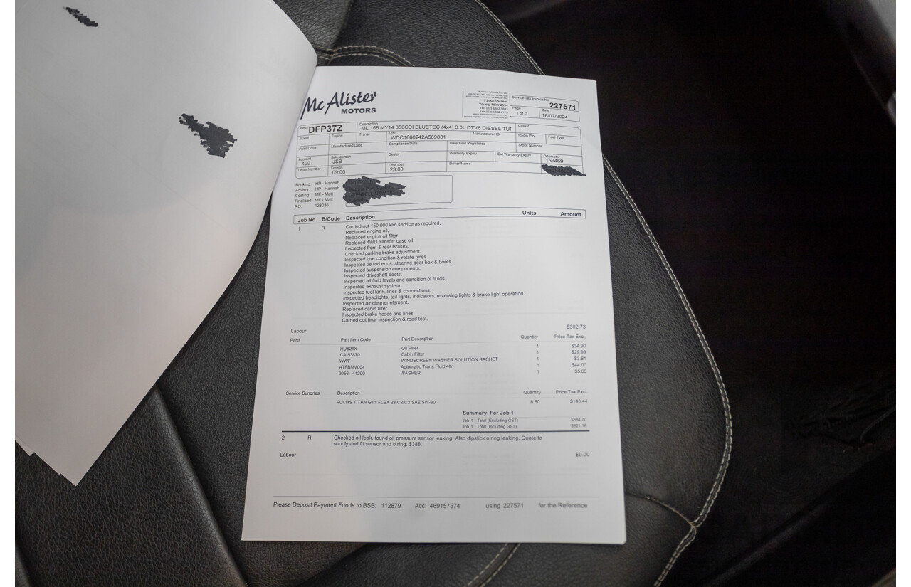 9/2015 Mercedes-Benz ML 350 CDI Bluetec (AWD) 166 MY15 4D Wagon Iridium Silver Metallic Turbo Diesel 3.0L