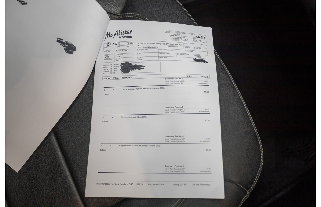 9/2015 Mercedes-Benz ML 350 CDI Bluetec (AWD) 166 MY15 4D Wagon Iridium Silver Metallic Turbo Diesel 3.0L