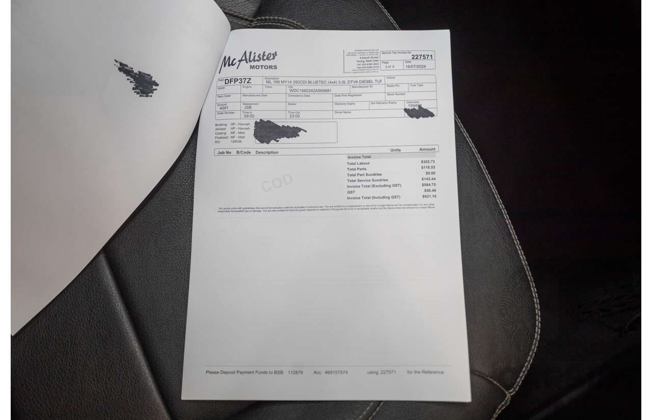 9/2015 Mercedes-Benz ML 350 CDI Bluetec (AWD) 166 MY15 4D Wagon Iridium Silver Metallic Turbo Diesel 3.0L