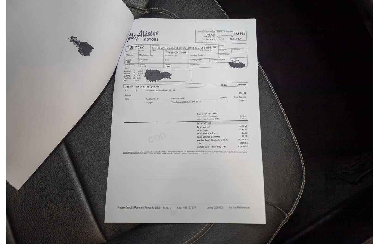 9/2015 Mercedes-Benz ML 350 CDI Bluetec (AWD) 166 MY15 4D Wagon Iridium Silver Metallic Turbo Diesel 3.0L