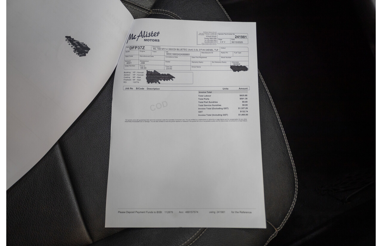 9/2015 Mercedes-Benz ML 350 CDI Bluetec (AWD) 166 MY15 4D Wagon Iridium Silver Metallic Turbo Diesel 3.0L