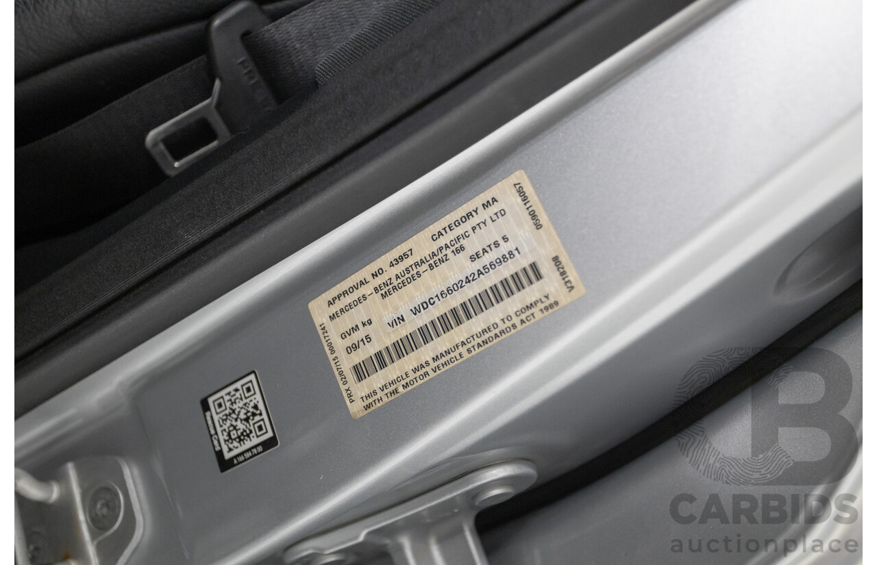 9/2015 Mercedes-Benz ML 350 CDI Bluetec (AWD) 166 MY15 4D Wagon Iridium Silver Metallic Turbo Diesel 3.0L