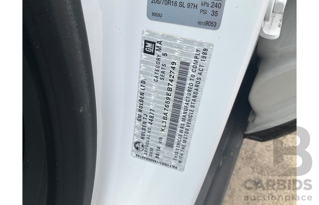 6/2014 Holden Trax LS TJ 4d Wagon Summit White 1.8L