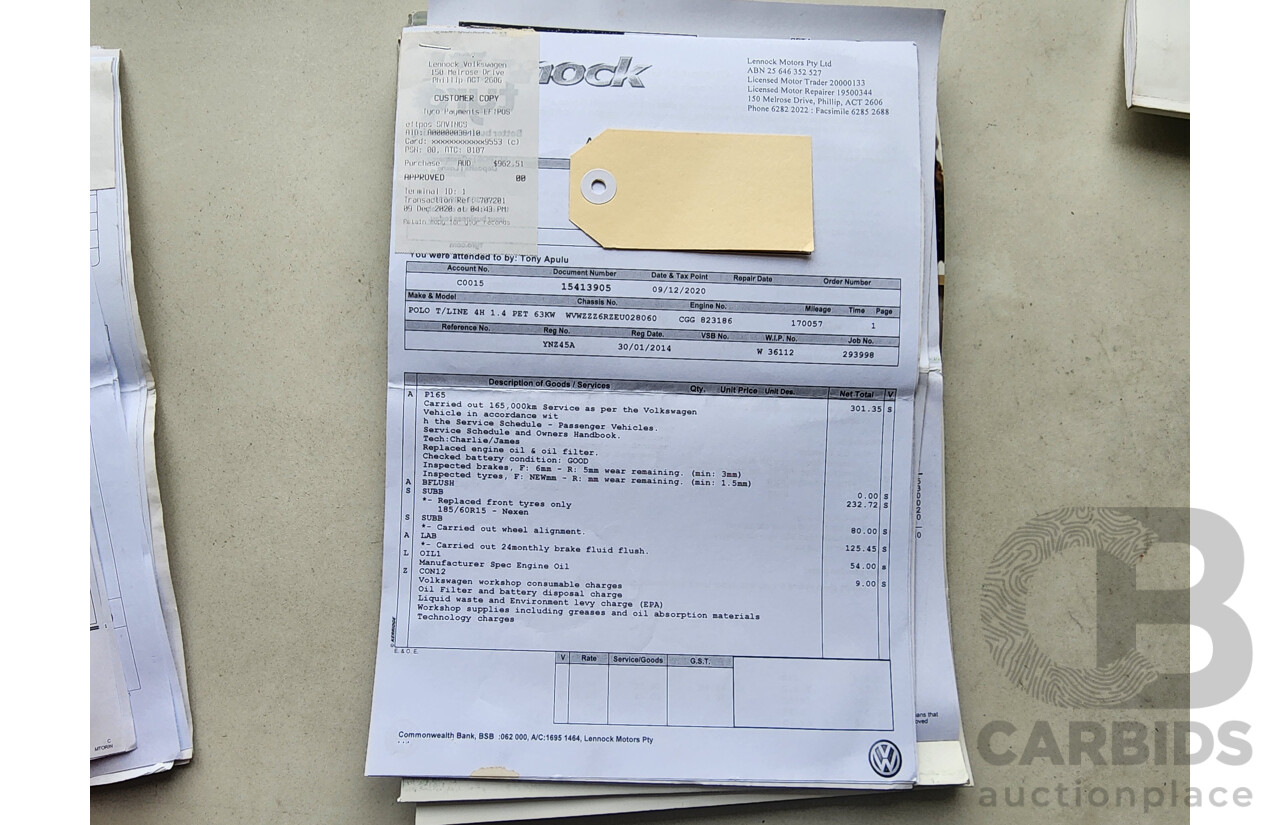 1/2014 Volkswagen Polo Trendline 6R MY14 5d Hatchback White 1.4L