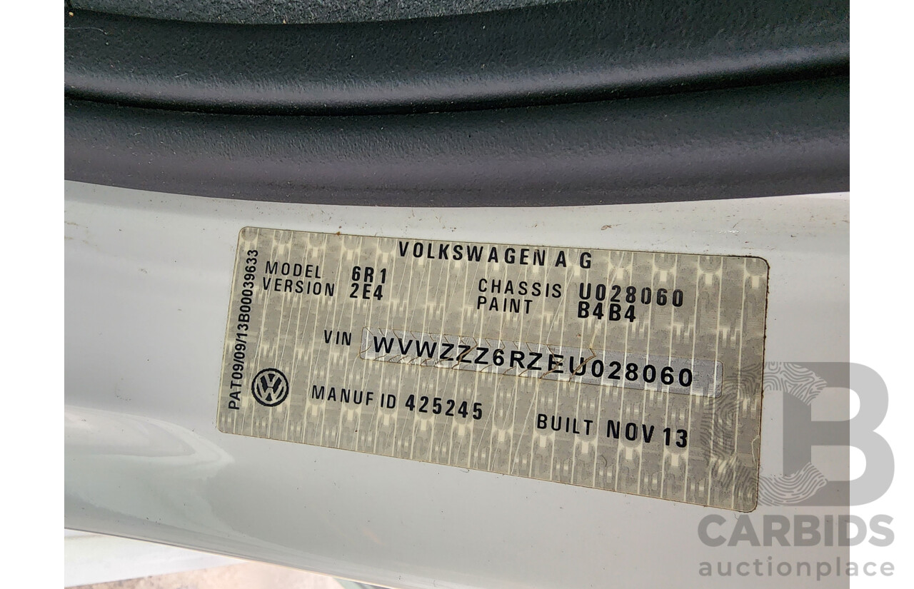 1/2014 Volkswagen Polo Trendline 6R MY14 5d Hatchback White 1.4L