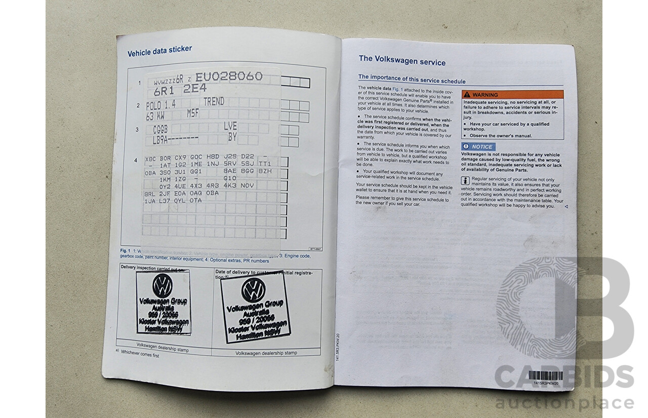 1/2014 Volkswagen Polo Trendline 6R MY14 5d Hatchback White 1.4L