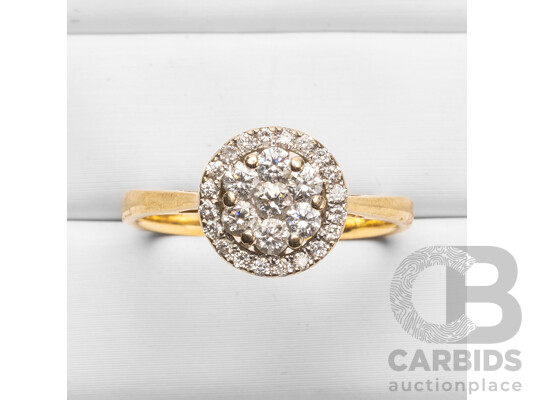 18ct Yellow & White Gold Diamond Engagement Ring with Valuation - Size P