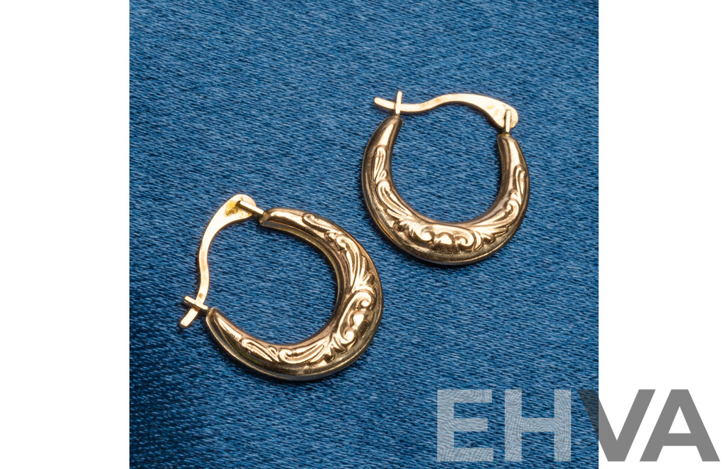 9ct Yellow Gold Huggies Earrings Pair - 0.5gms