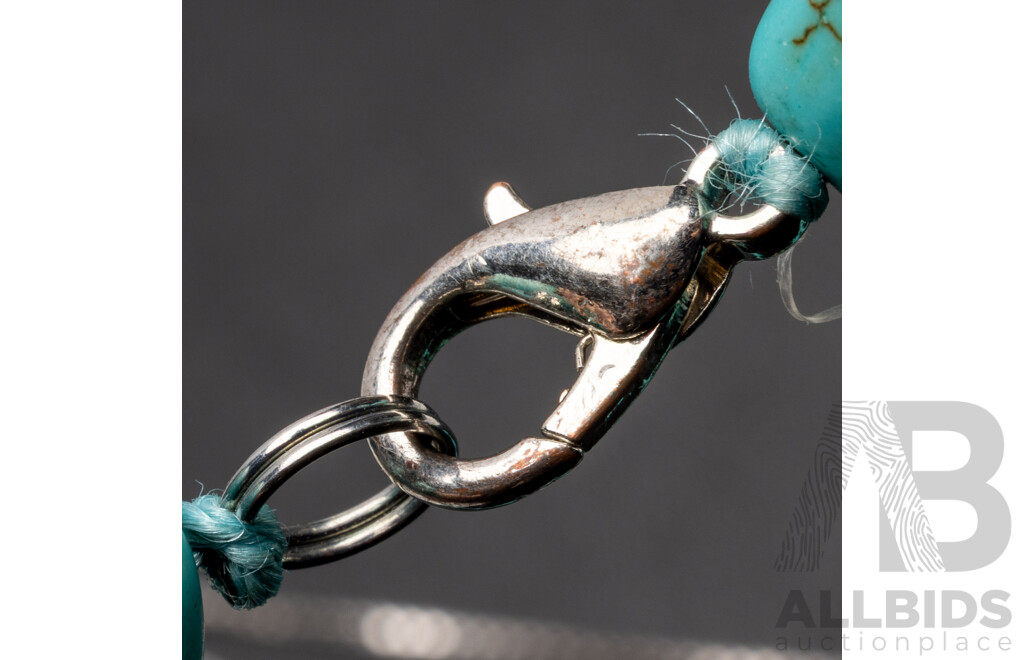 Sterling Silver Turquoise Bracelet & Necklace Set
