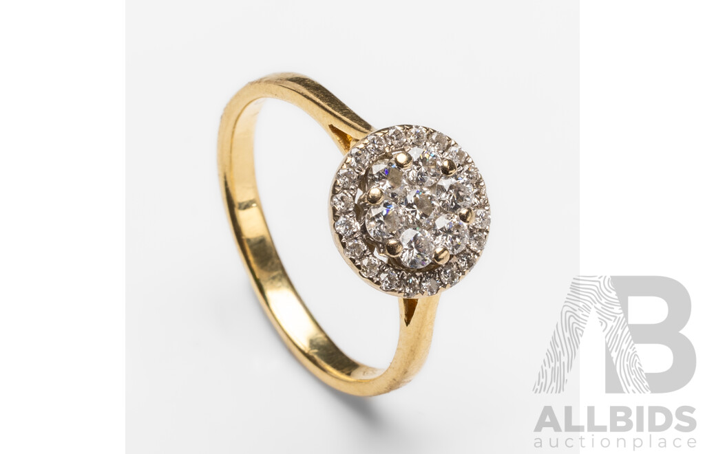 18ct Yellow & White Gold Diamond Engagement Ring with Valuation - Size P