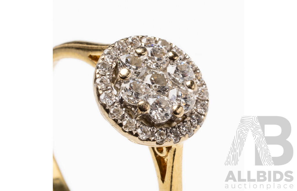 18ct Yellow & White Gold Diamond Engagement Ring with Valuation - Size P