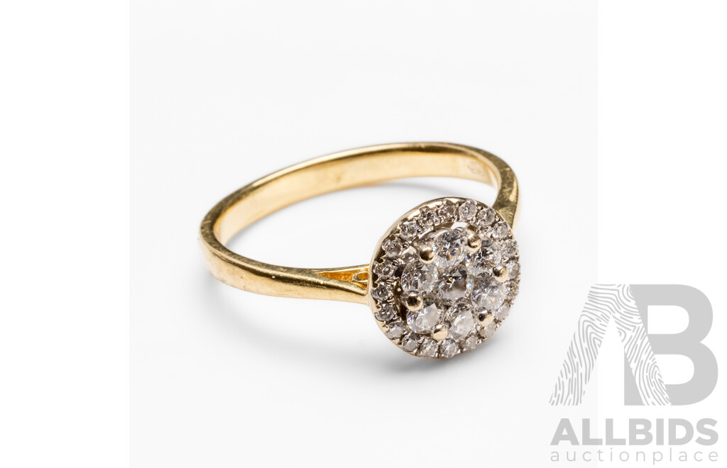 18ct Yellow & White Gold Diamond Engagement Ring with Valuation - Size P