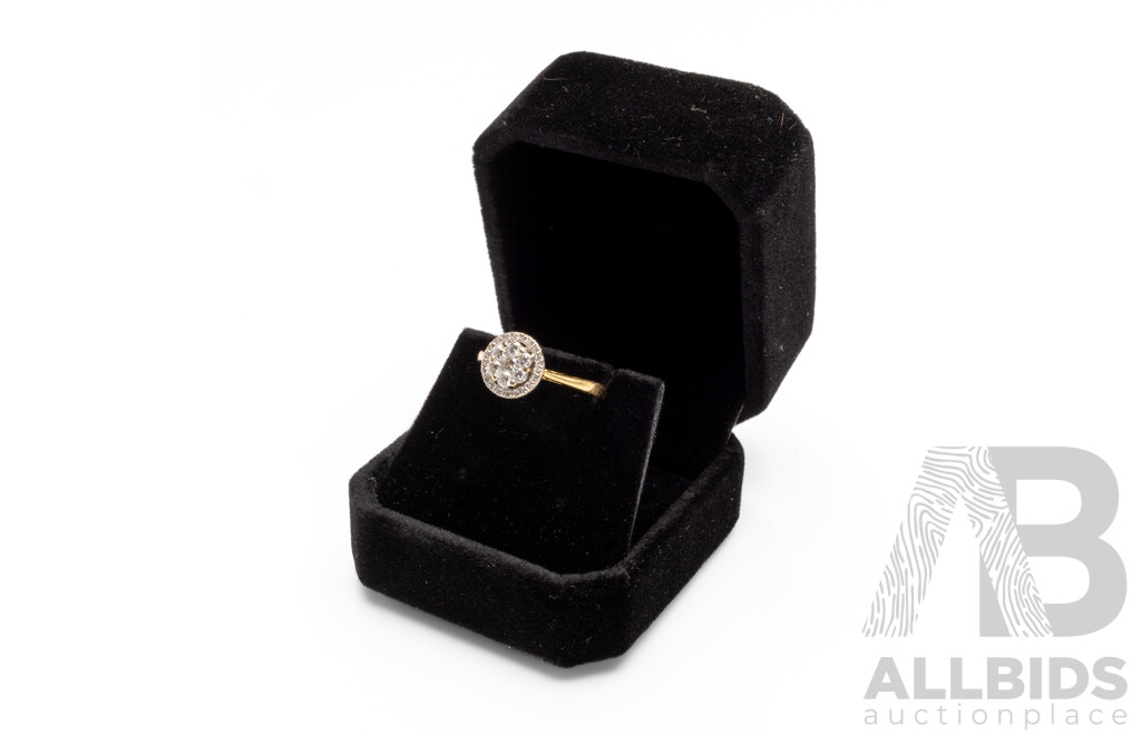 18ct Yellow & White Gold Diamond Engagement Ring with Valuation - Size P