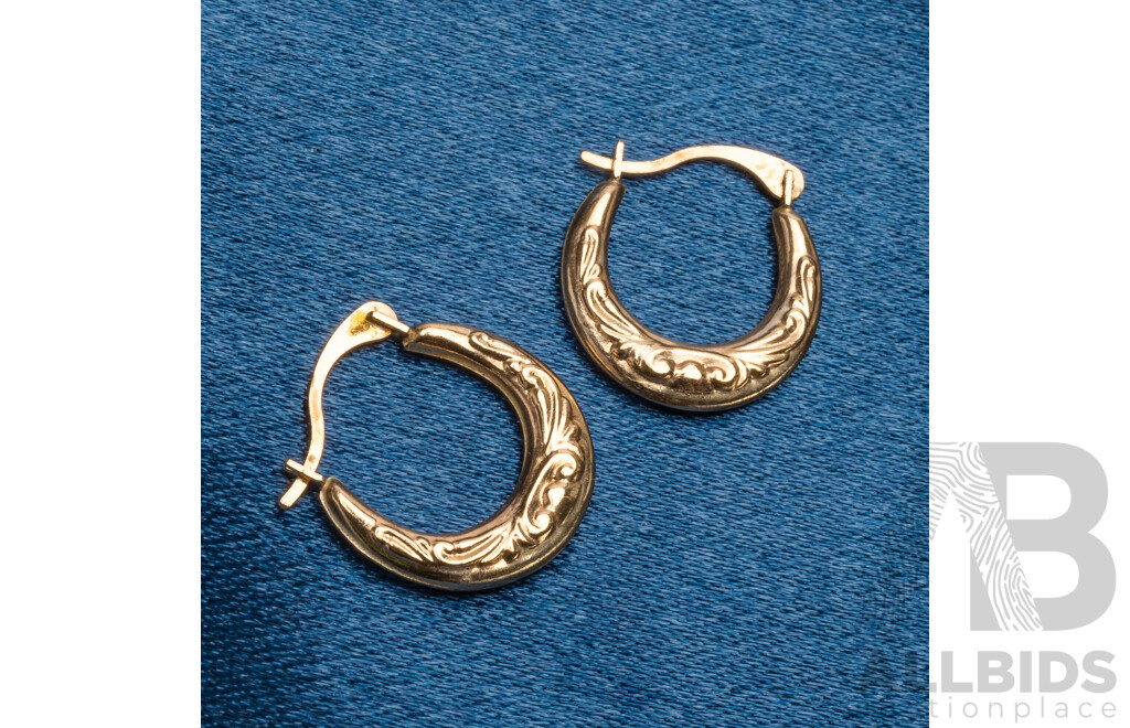 9ct Yellow Gold Huggies Earrings Pair - 0.5gms