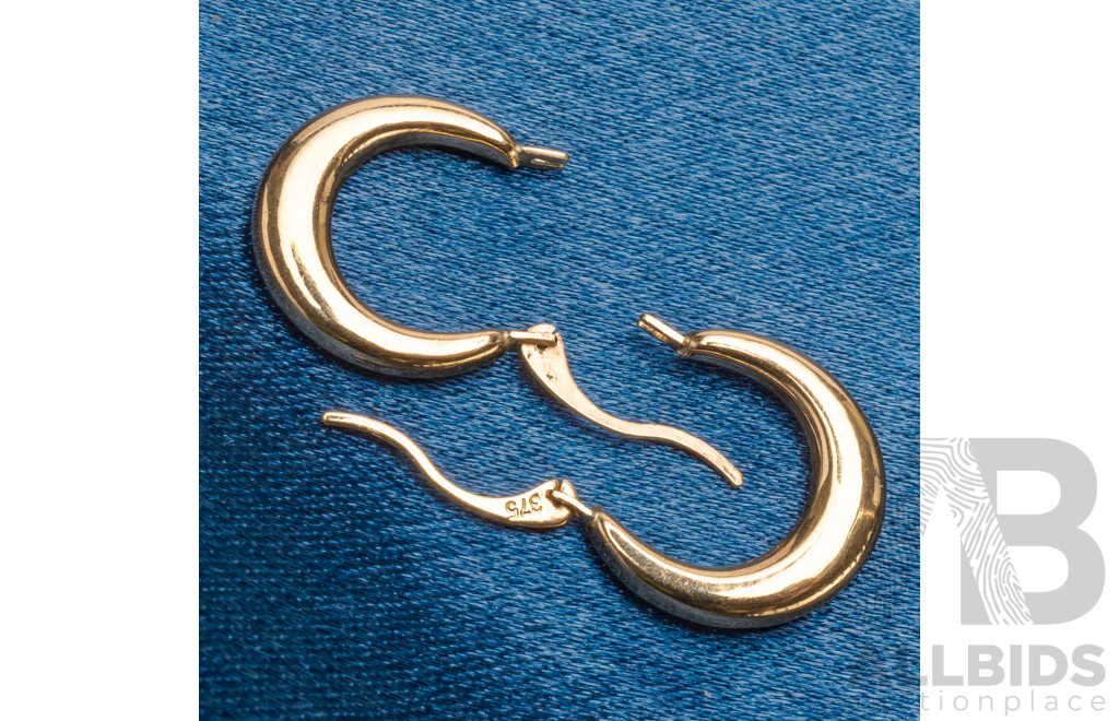 9ct Yellow Gold Pair of Huggies Earrings - 0.50gms