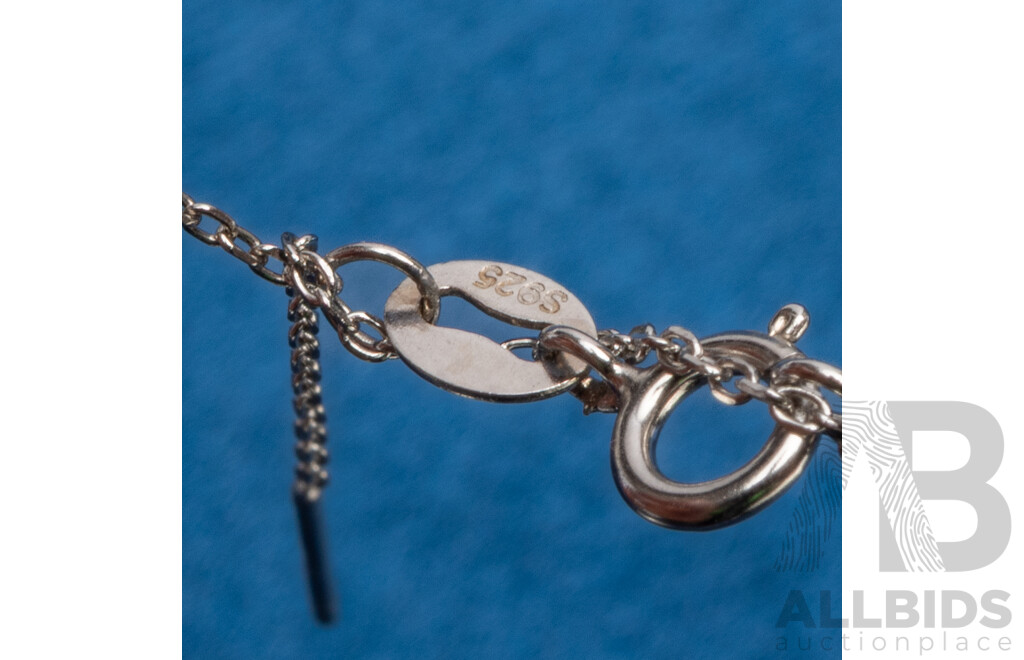 925 Sterling Silver Pearl Necklace and Silver Tone Pearl Brooch - Lot of 2